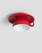 Teacup Ceiling Lamp Red Ceramics
