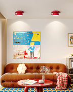 Teacup Ceiling Lamp Red Ceramics
