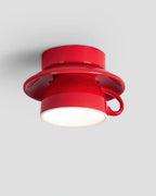 Teacup Ceiling Lamp Red Ceramics