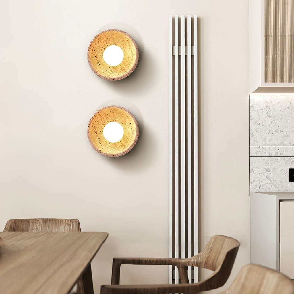 Vacaris Half-Dome Travertine Wall Light