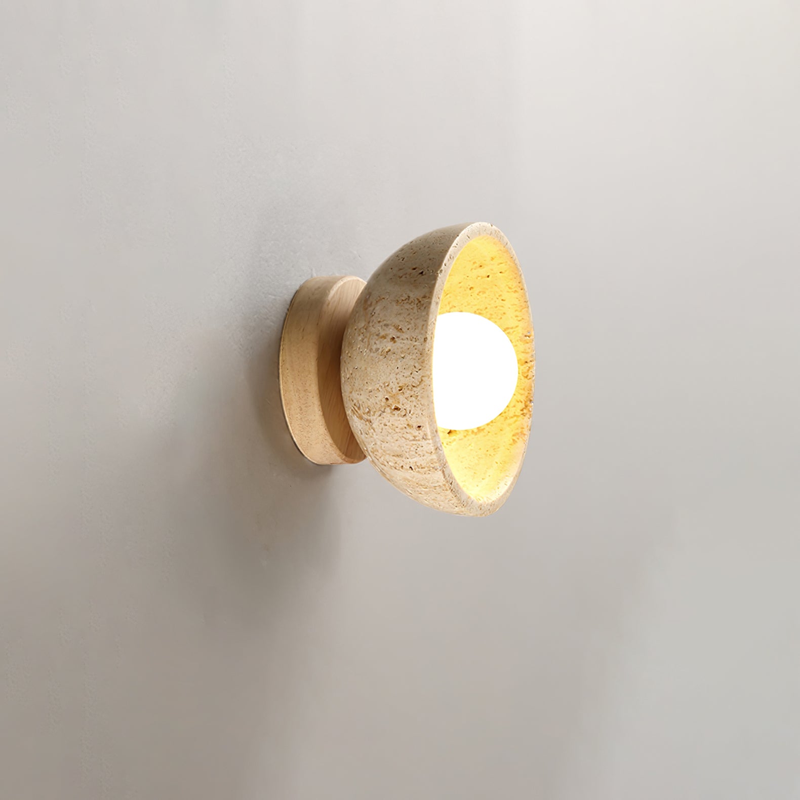 Vacaris Half-Dome Travertine Wall Light
