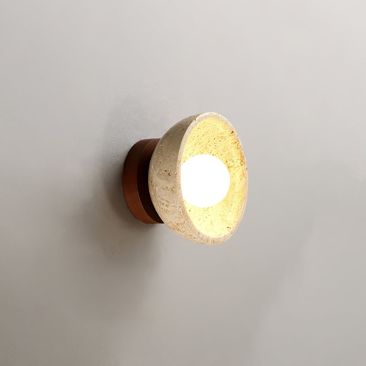 Vacaris Half-Dome Travertine Wall Light