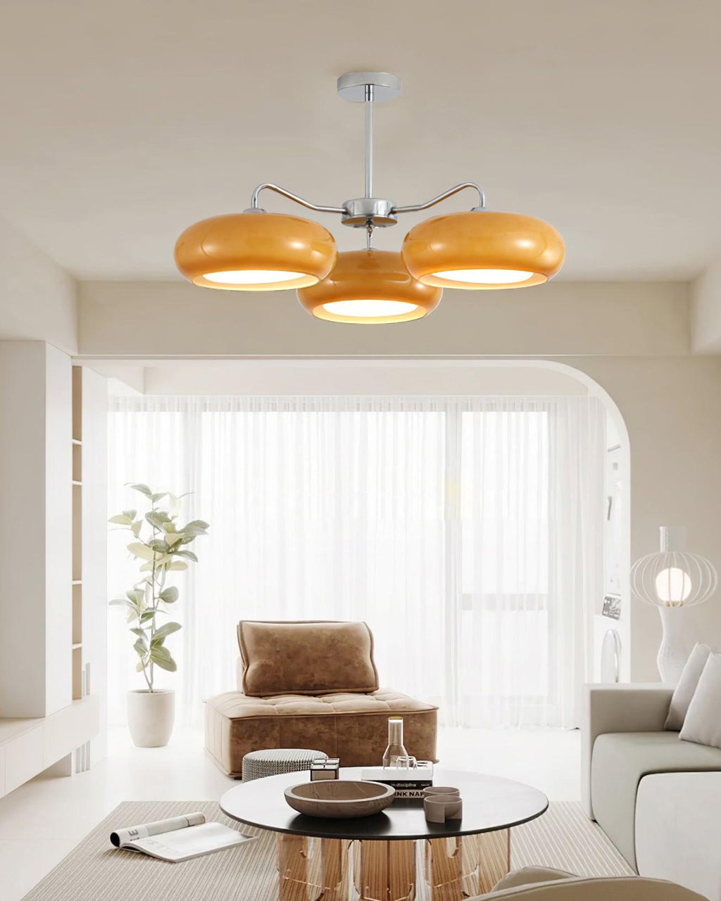 Tetra Ceiling Lamp Triple Globe Retro Modern Living Room