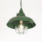 Colaeus Vintage Industrial Swag Green Glass Light