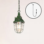 Colaeus Vintage Industrial Swag Green Glass Light
