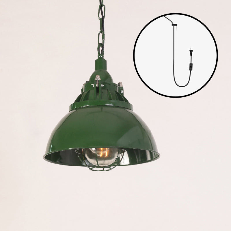 Colaeus Vintage Industrial Swag Green Glass Light