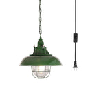 Colaeus Vintage Industrial Swag Green Glass Light