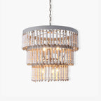 Lustra Chandelier Three Tiered Wood Beaded