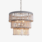 Lustra Chandelier Three Tiered Wood Beaded