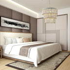 Lustra Chandelier Three Tiered Wood Beaded