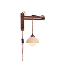 Cezoria Travertine Swing Arm Travertine Sconce Wall Lamp