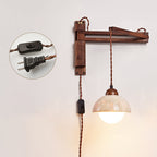 Cezoria Travertine Swing Arm Travertine Sconce Wall Lamp