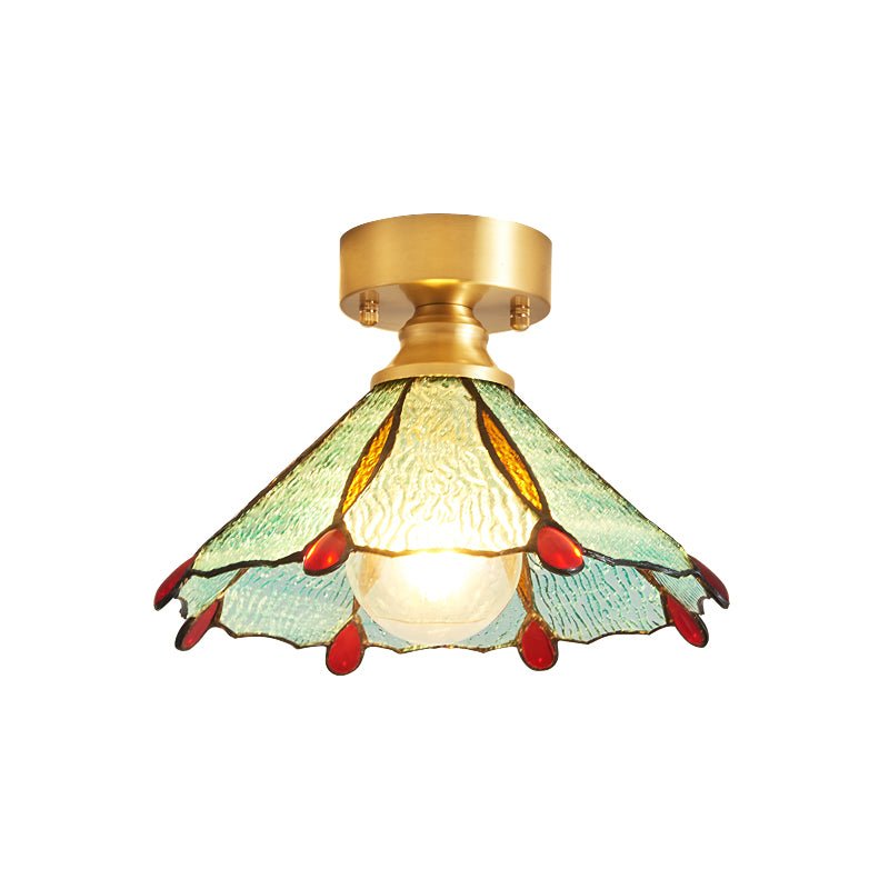 Solara Ceiling Light Vintage Floral Stainedglass