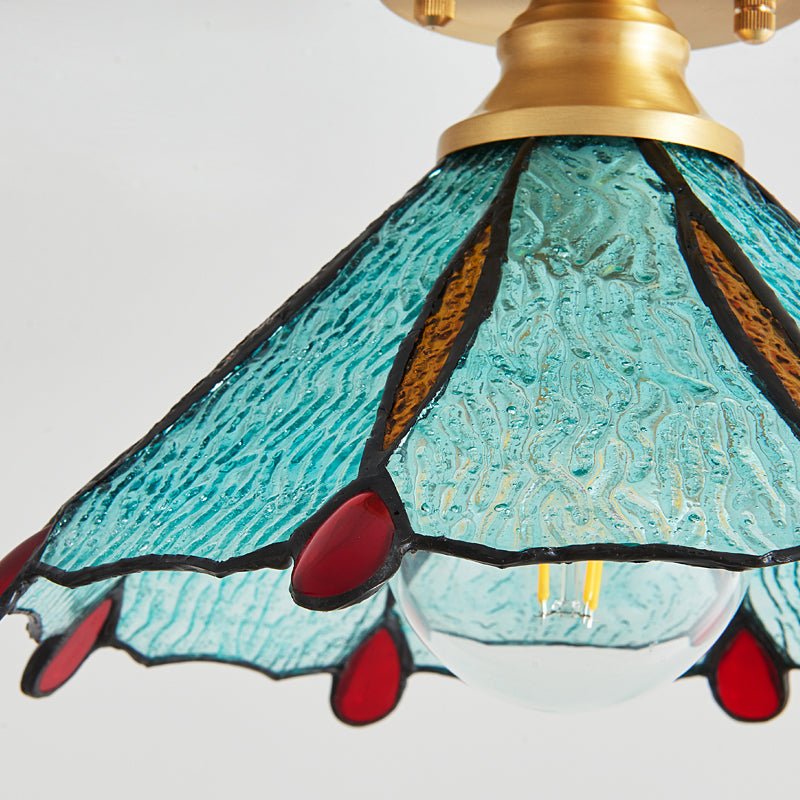 Solara Ceiling Light Vintage Floral Stainedglass