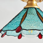Solara Ceiling Light Vintage Floral Stainedglass