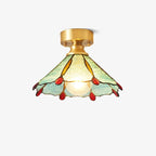 Solara Ceiling Light Vintage Floral Stainedglass