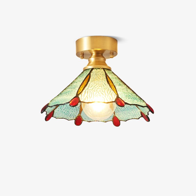 Solara Ceiling Light Vintage Floral Stainedglass