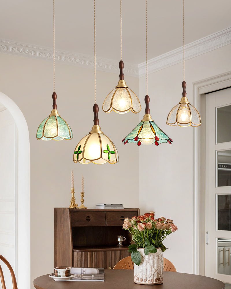 Floraner Brass & Glass Pendant Lamp