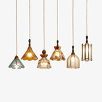 Florace Wood & Glass Vintage Pendant Lamp