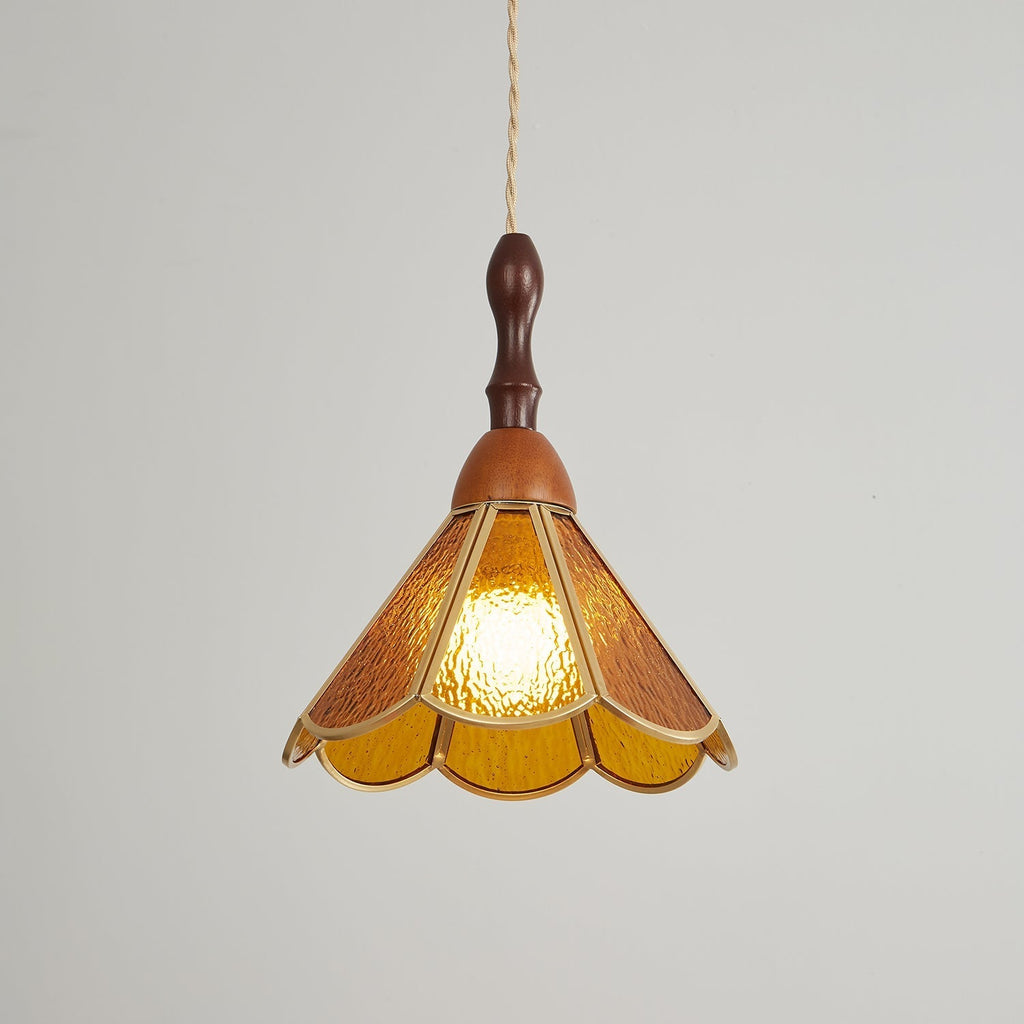 Florace Wood & Glass Vintage Pendant Lamp