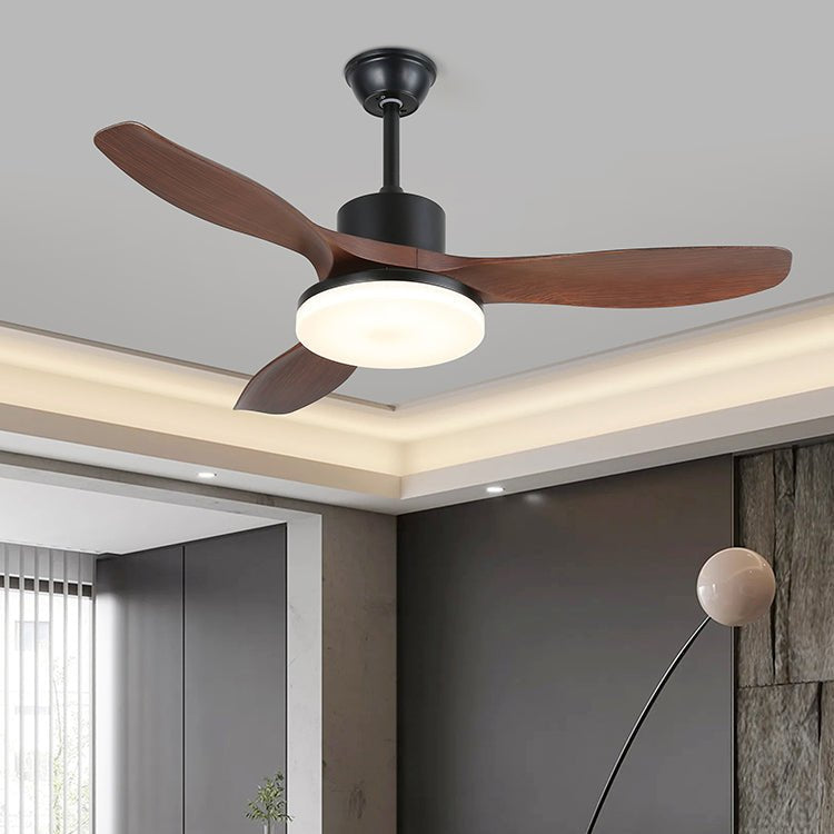 Darian Minimalist Wood Ceiling Fan Light