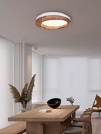 Artalis Walnut Wood Flush Mount