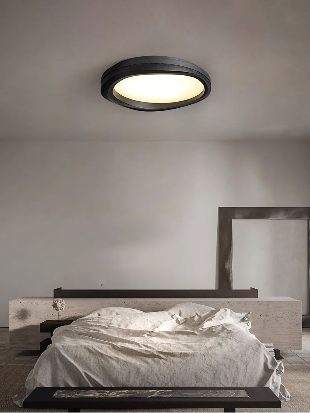 Artalis Walnut Wood Flush Mount