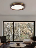 Artalis Walnut Wood Flush Mount