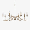 Lustra Chandelier Gold Candle Curved Arms