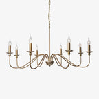 Lustra Chandelier Gold Candle Curved Arms