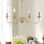 Lustra Chandelier Gold Candle Curved Arms