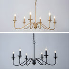Lustra Chandelier Gold Candle Curved Arms