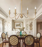 Lustra Chandelier Gold Candle Curved Arms