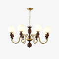 Lustra Chandelier Wood & Brass Timeless Globe