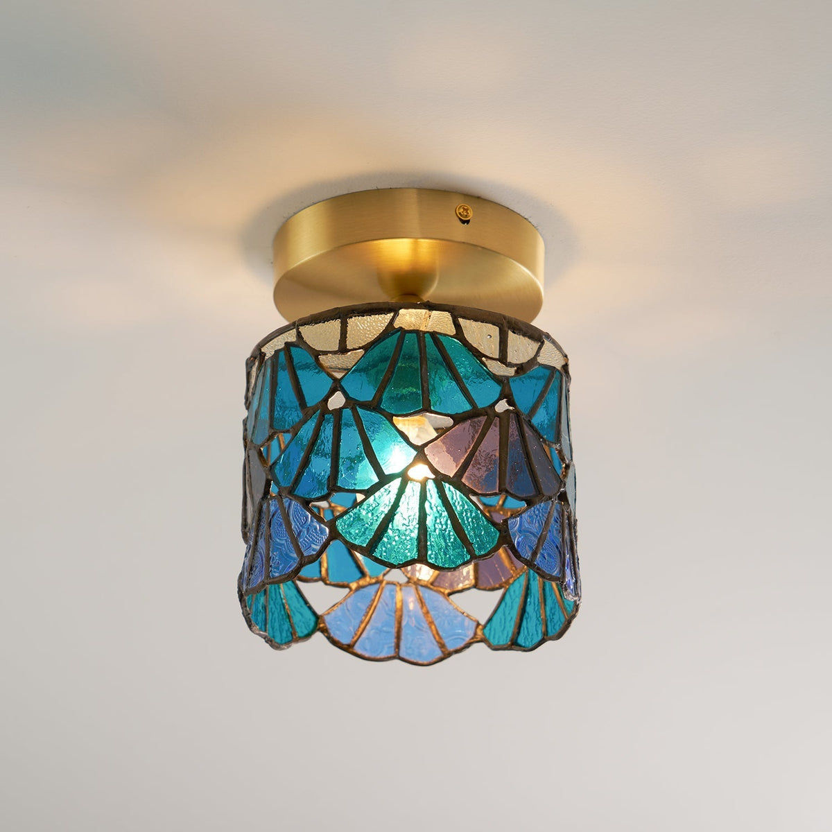 Tiffany Special Glass Flush Mount Ceiling Light