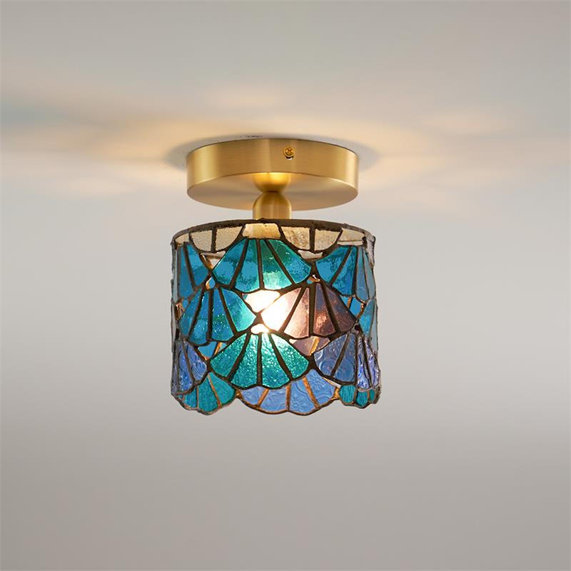 Tiffany Special Glass Flush Mount Ceiling Light