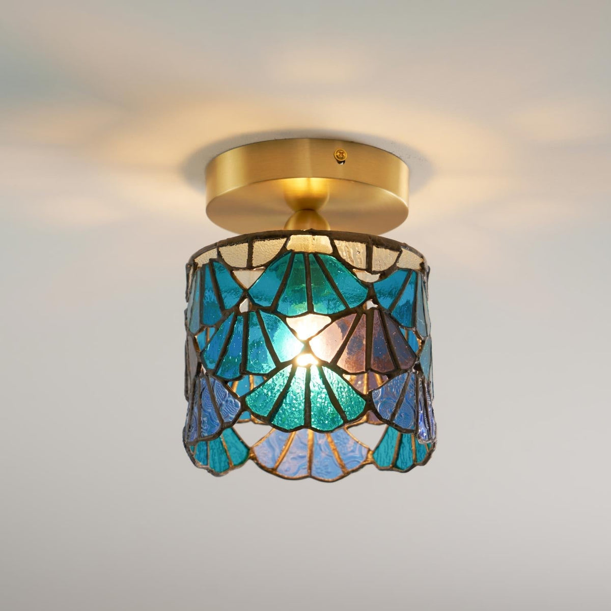 Tiffany Special Glass Flush Mount Ceiling Light