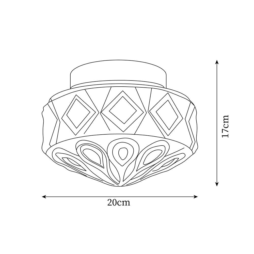 Evale Frosted Glass Flush Mount Ceiling Light