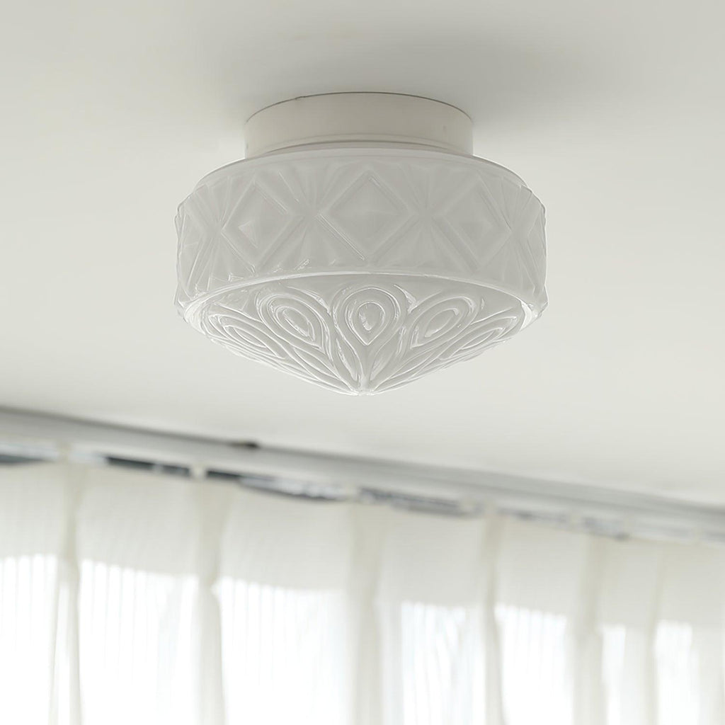 Evale Frosted Glass Flush Mount Ceiling Light