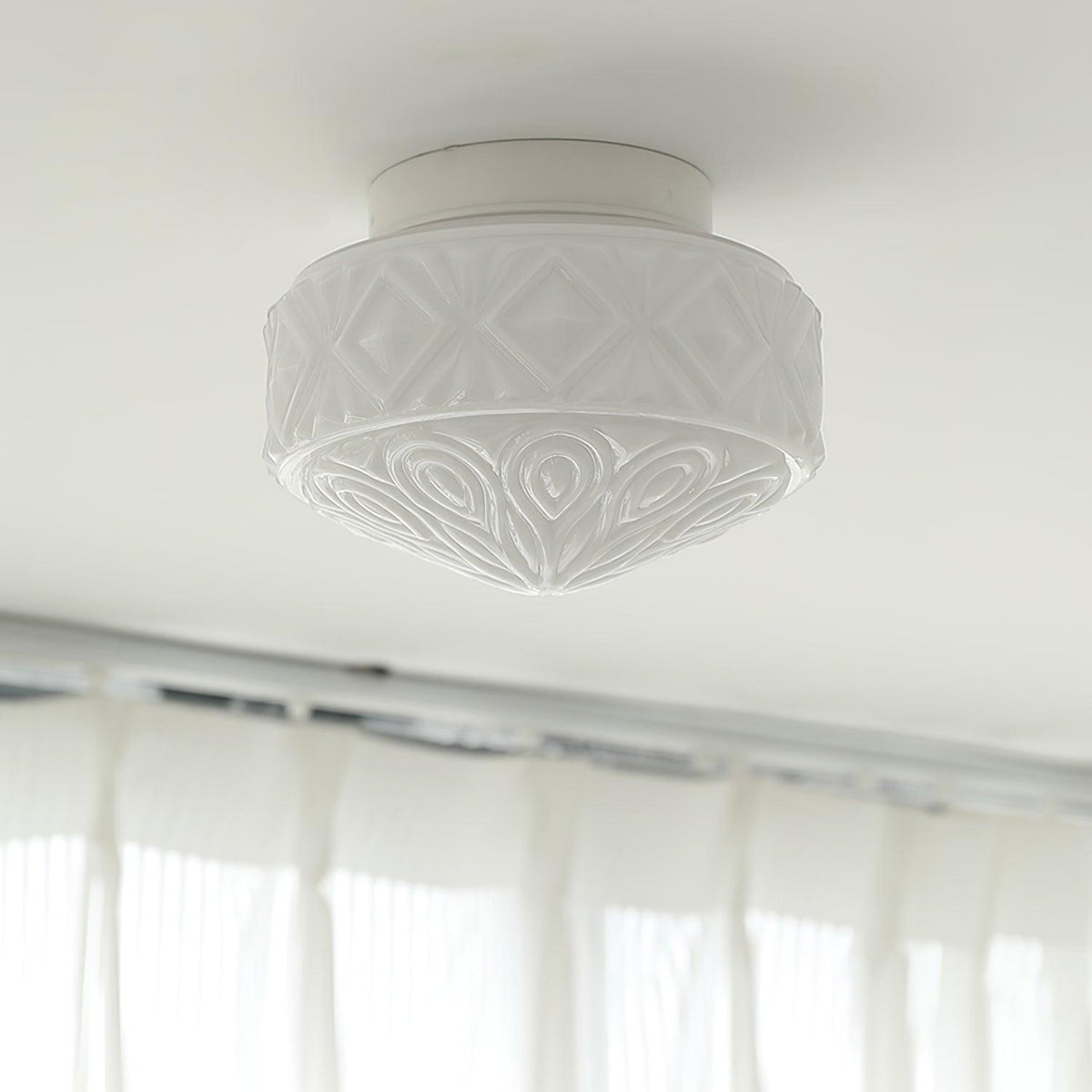 Evale Frosted Glass Flush Mount Ceiling Light