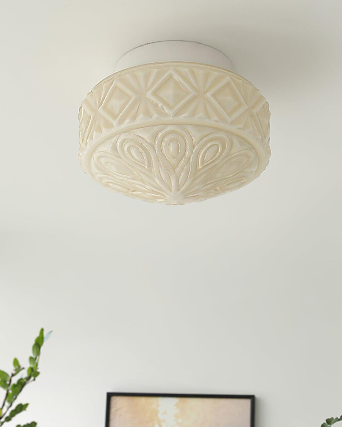 Evale Frosted Glass Flush Mount Ceiling Light