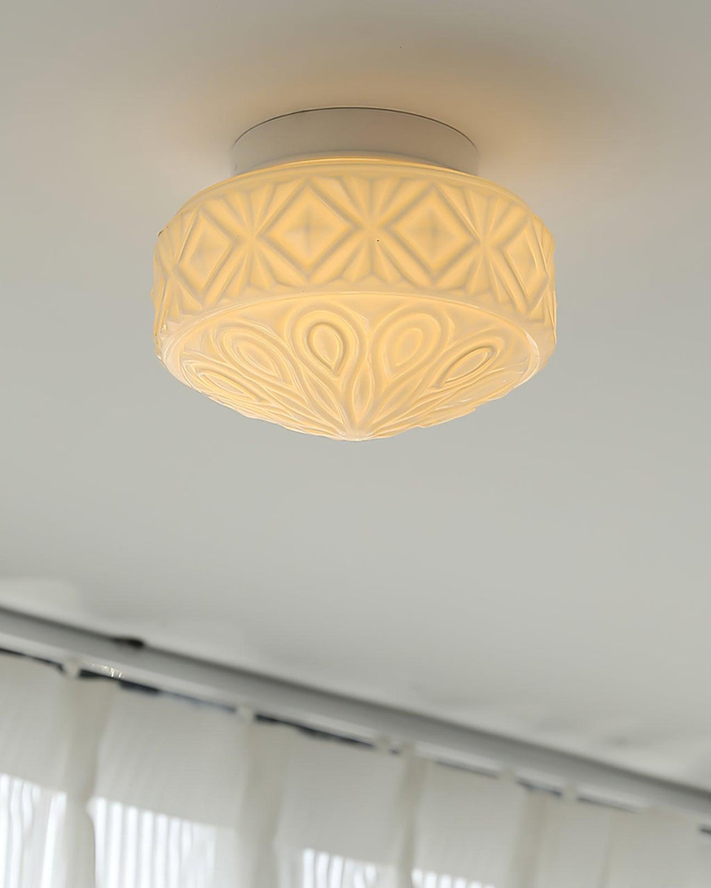 Evale Frosted Glass Flush Mount Ceiling Light