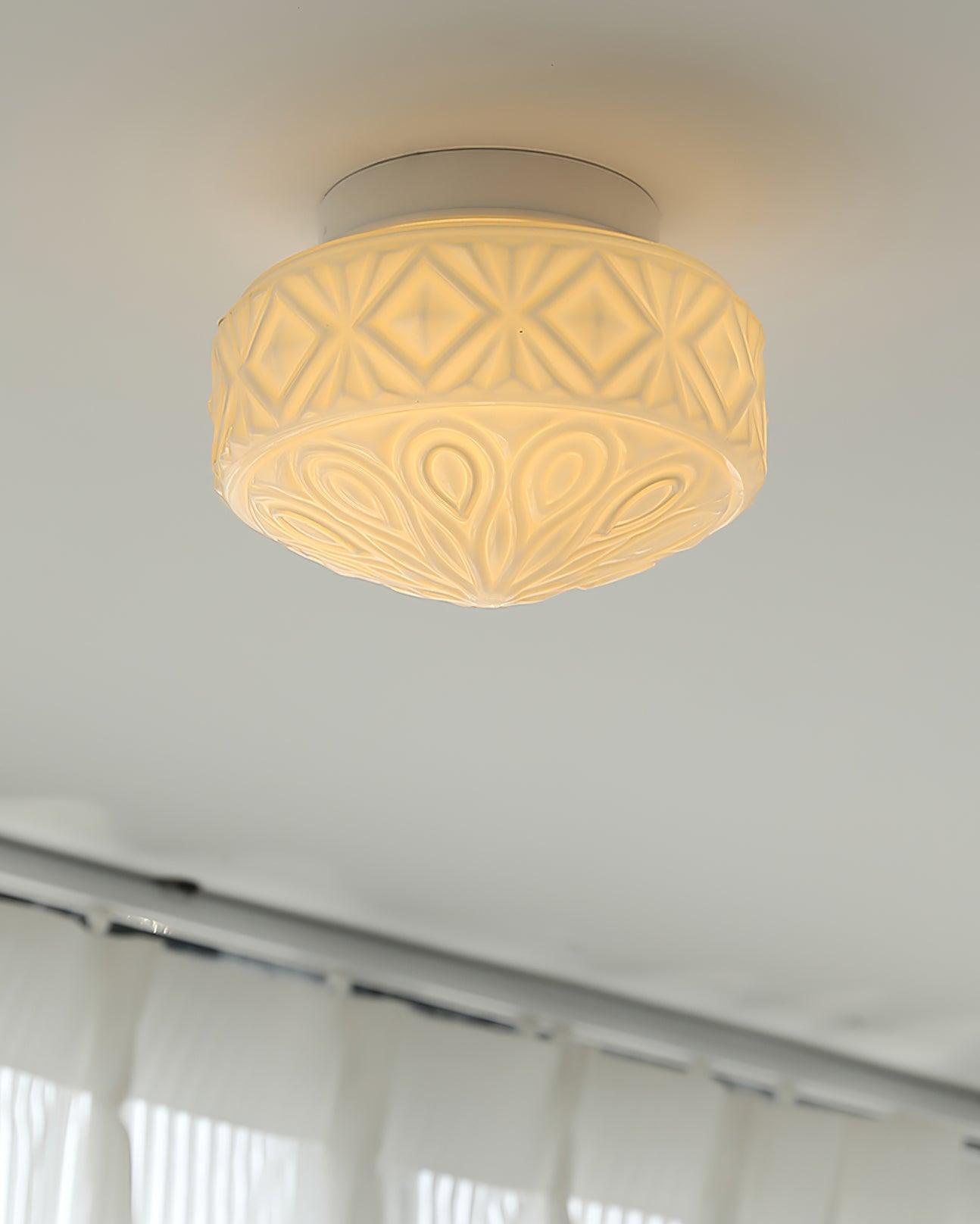 Evale Frosted Glass Flush Mount Ceiling Light