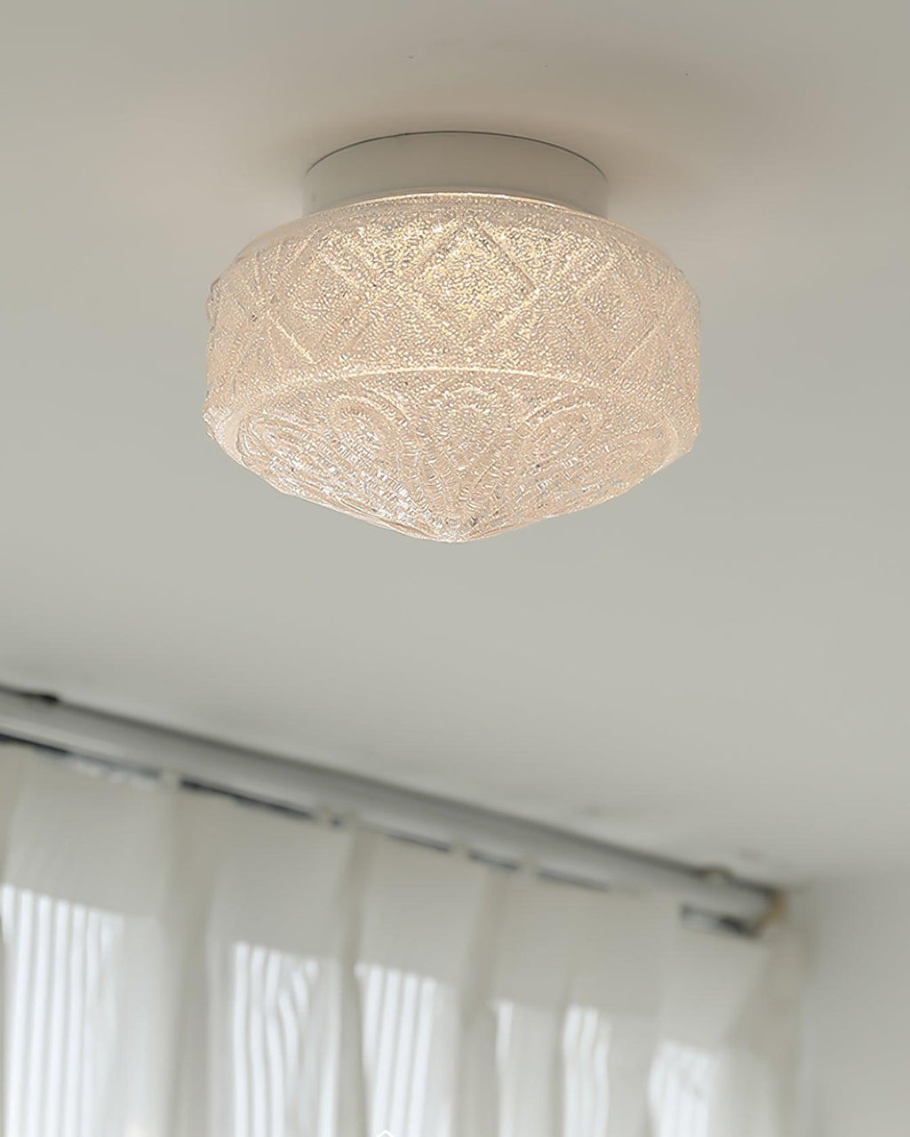 Evale Frosted Glass Flush Mount Ceiling Light