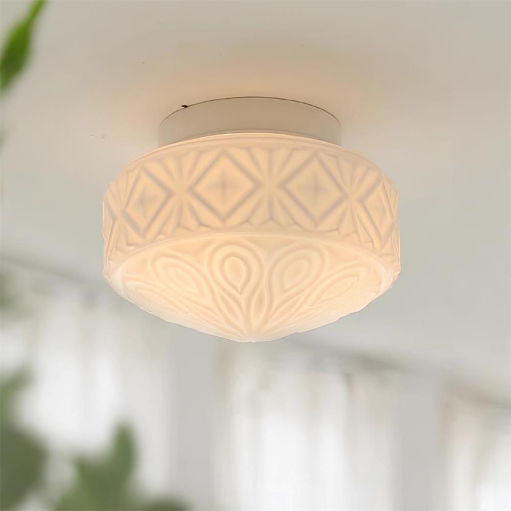 Evale Frosted Glass Flush Mount Ceiling Light