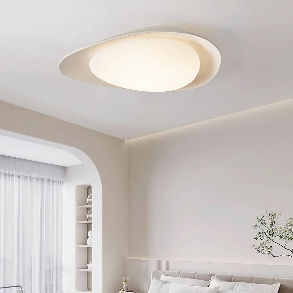 Aria Ceiling Lamp Green&Beige Pebble Shape