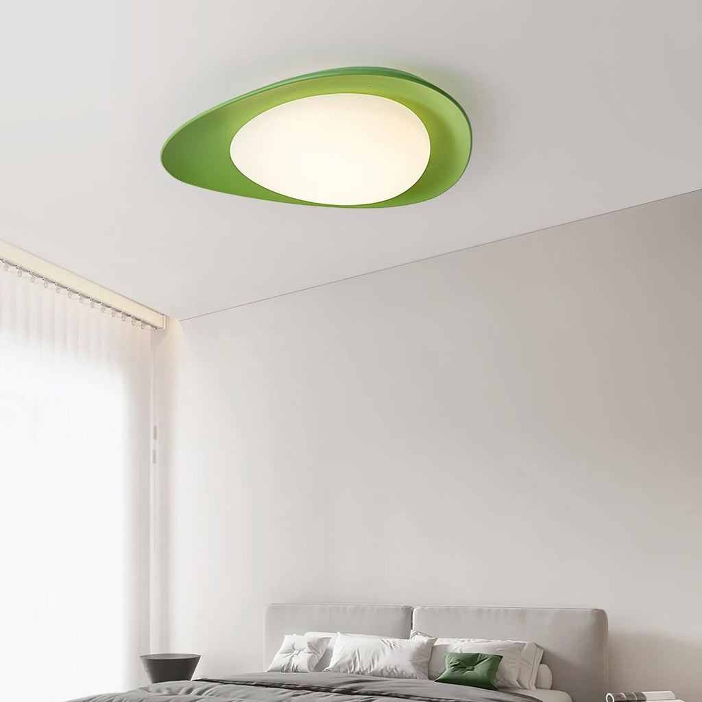 Aria Ceiling Lamp Green&Beige Pebble Shape