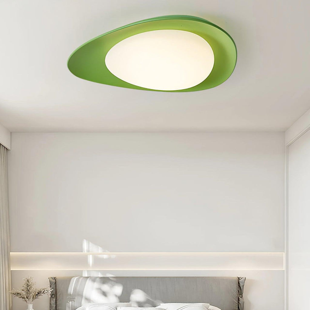 Aria Ceiling Lamp Green&Beige Pebble Shape