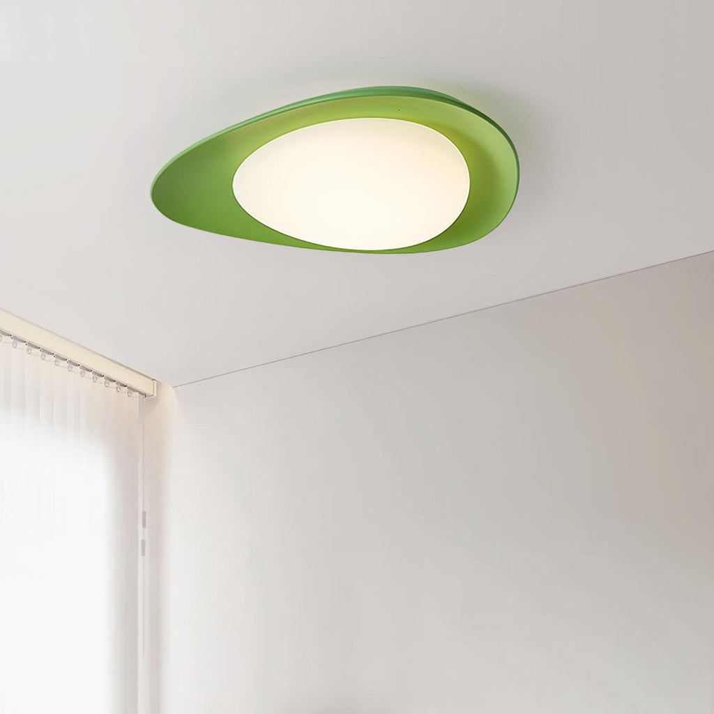 Aria Ceiling Lamp Green&Beige Pebble Shape