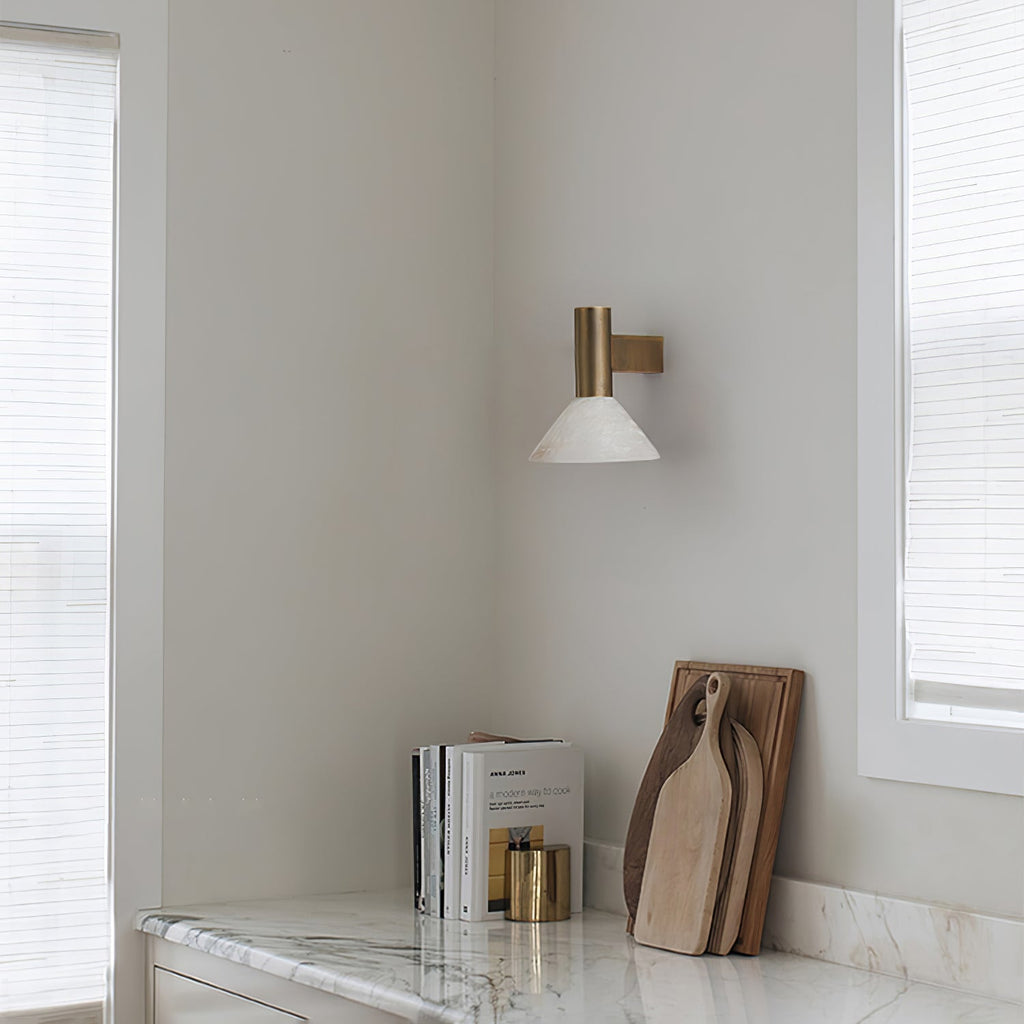 Eurnoria Cone Alabaster Wall Light
